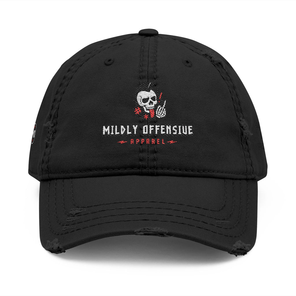 Distressed Embroidered Basic — Mildly Offensive Skull Hat